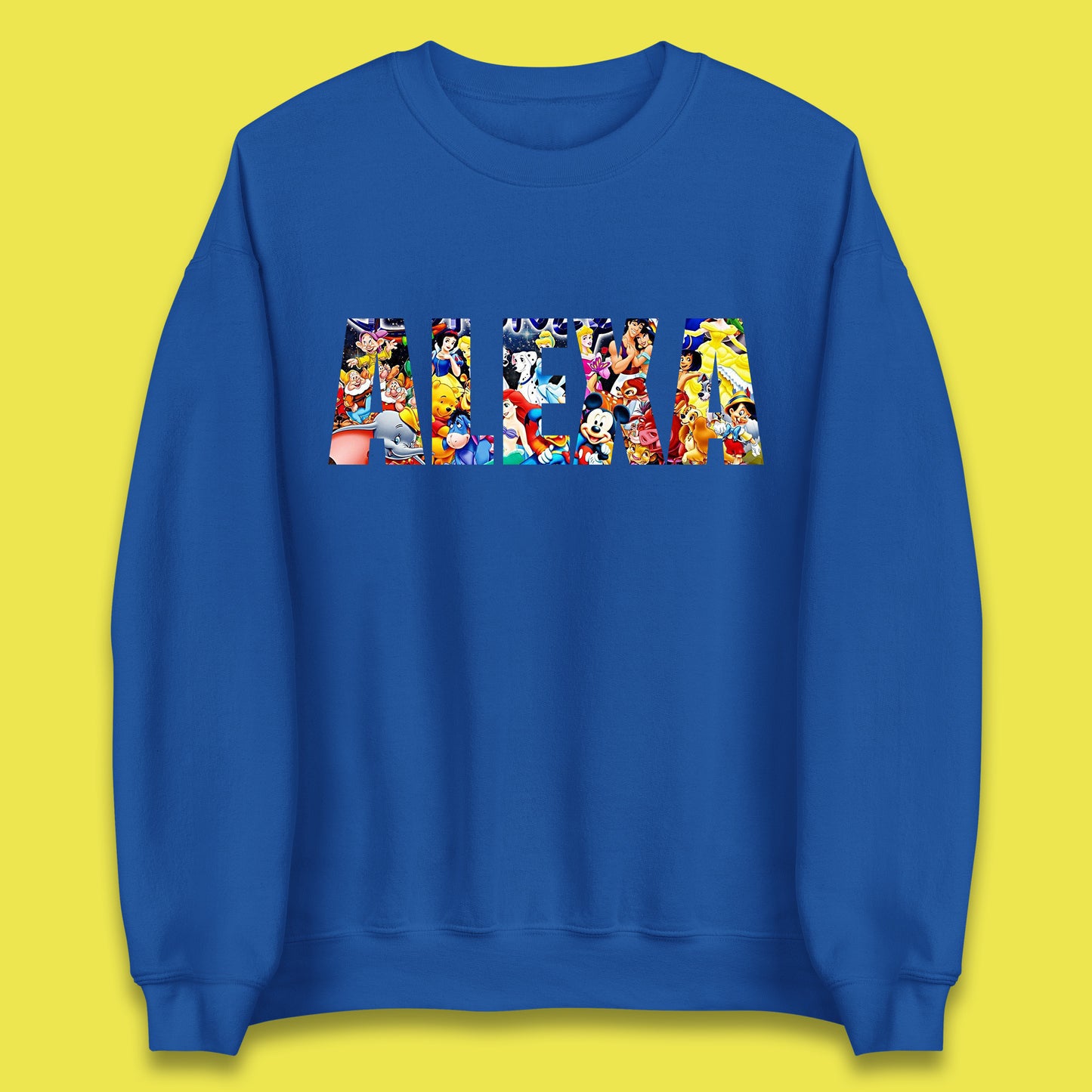 Personalised All Disney Fictional Characters Disney Family Animated Cartoons Movies Characters Disney World Unisex Sweatshirt