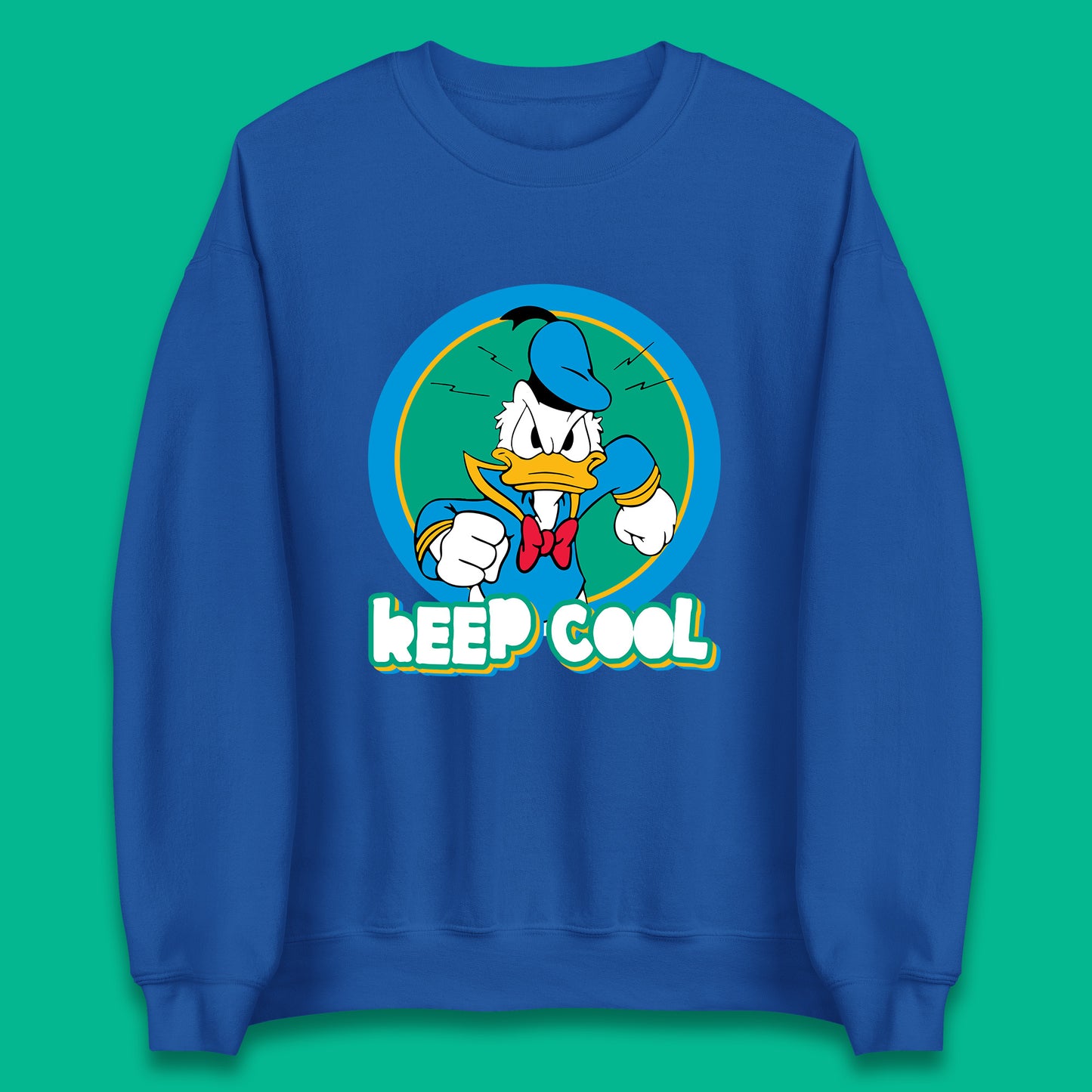 Keep Cool Donald Duck Animated Cartoon Character Angry Duck Disneyland Trip Disney Vacations Unisex Sweatshirt