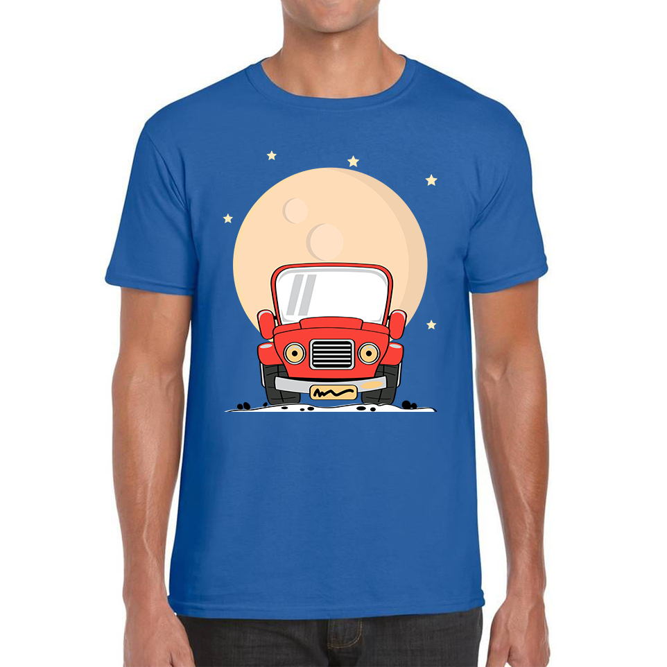 Monster Truck Over The Moon Vintage Truck Moon Mens Tee Top