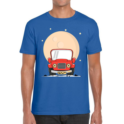 Monster Truck Over The Moon Vintage Truck Moon Mens Tee Top