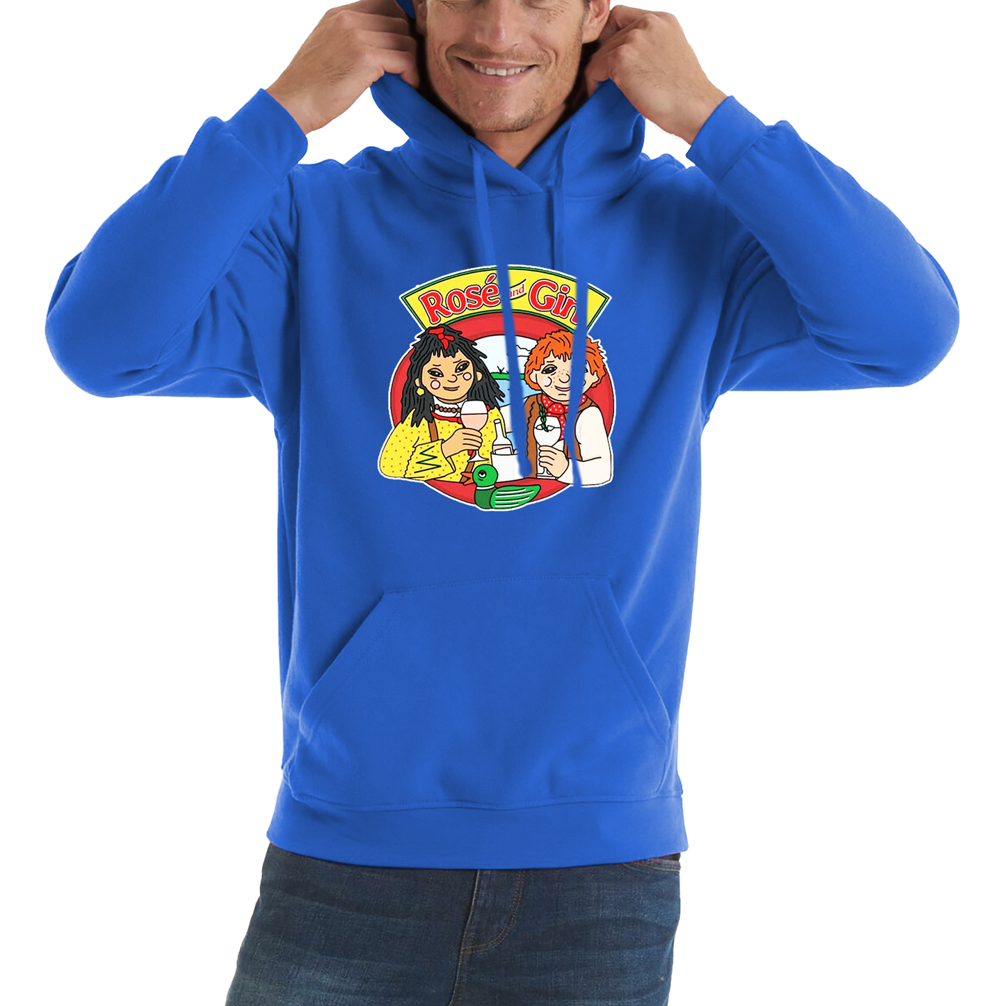 Rosé and Gin Funny 90's TV Show Rosie and Jim Boat Wine Hoodie