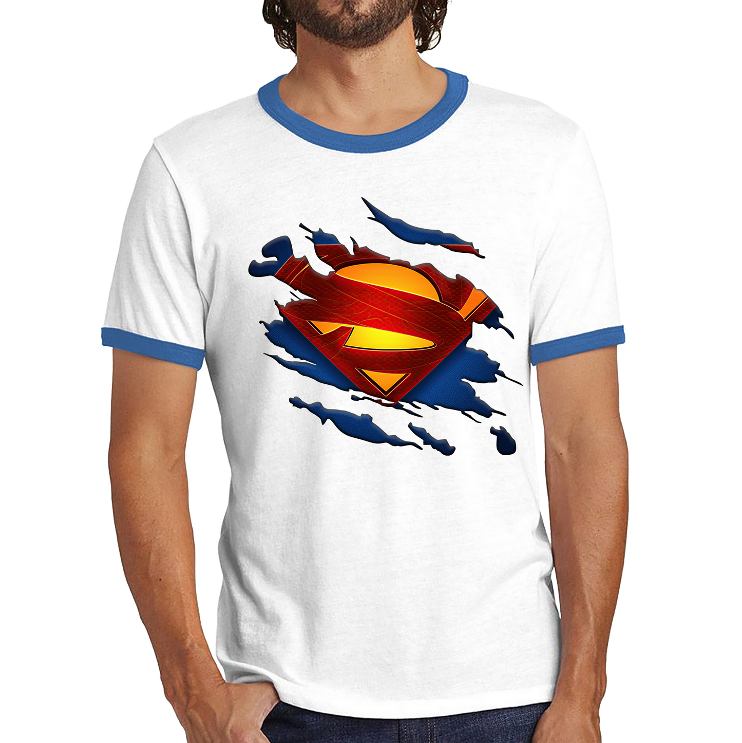 Superman Shirt Fictional Character Superhero Universe Series DC Comics Ringer T Shirt