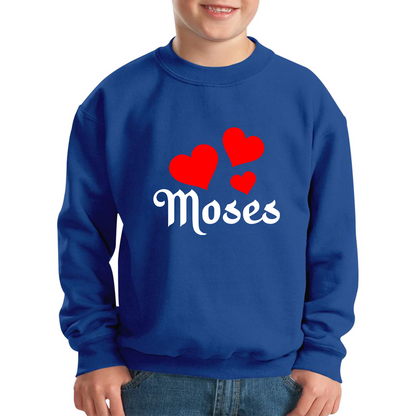 Moses Hearts Religions Prophet Jewish Founder Of Monotheistic Belief Kids Jumper