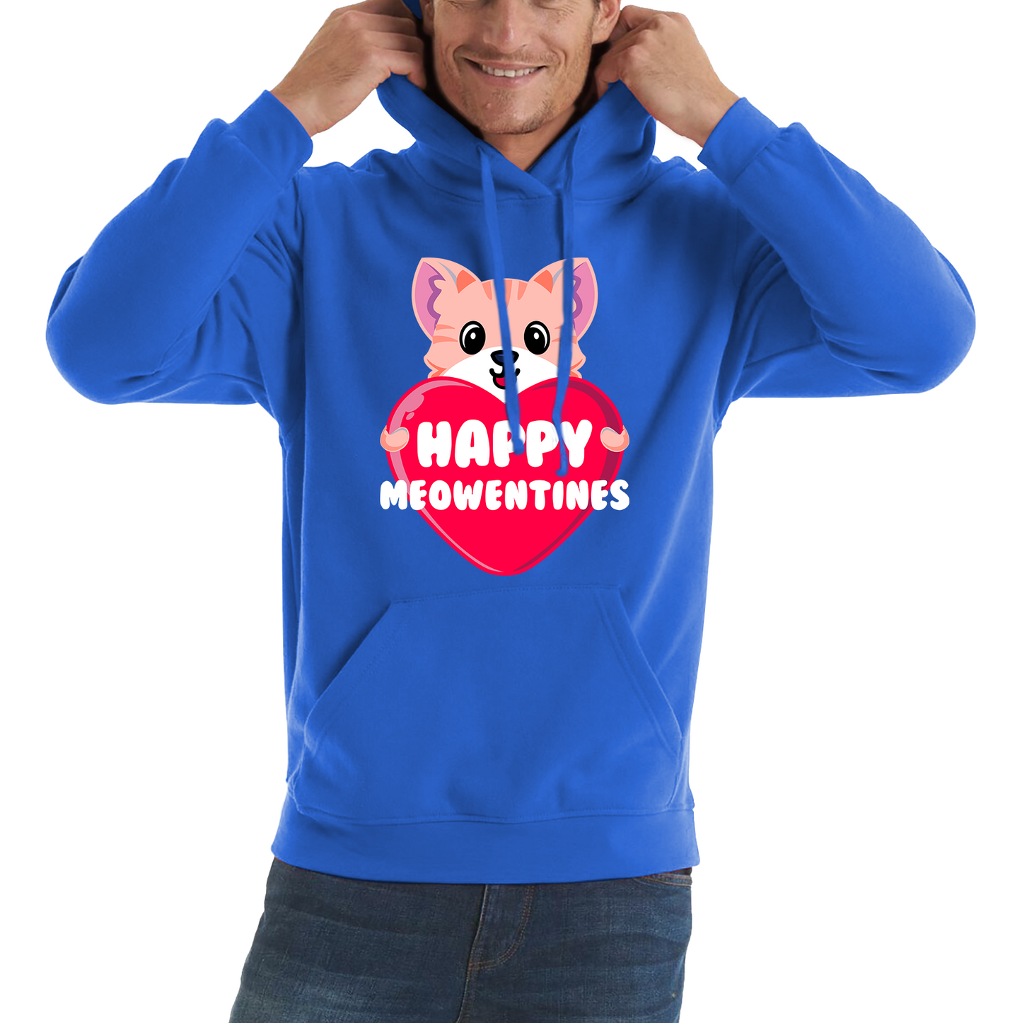 Happy Meowentines Meowy Valentine Funny Cute Cat Lover Valentine Day Unisex Hoodie