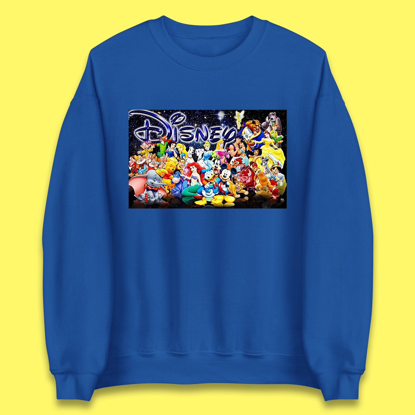 All Disney Fictional Characters Poster Disney Family Animated Cartoons Movies Characters Disney World Unisex Sweatshirt