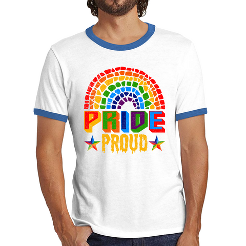 Proud Pride LGBT Pride Gay LGBT Pride Lesbian Rainbow Ringer T Shirt