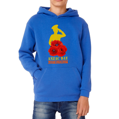 Anzac Day Lest We Forget Poppy Flowers British Veteran Hoodie