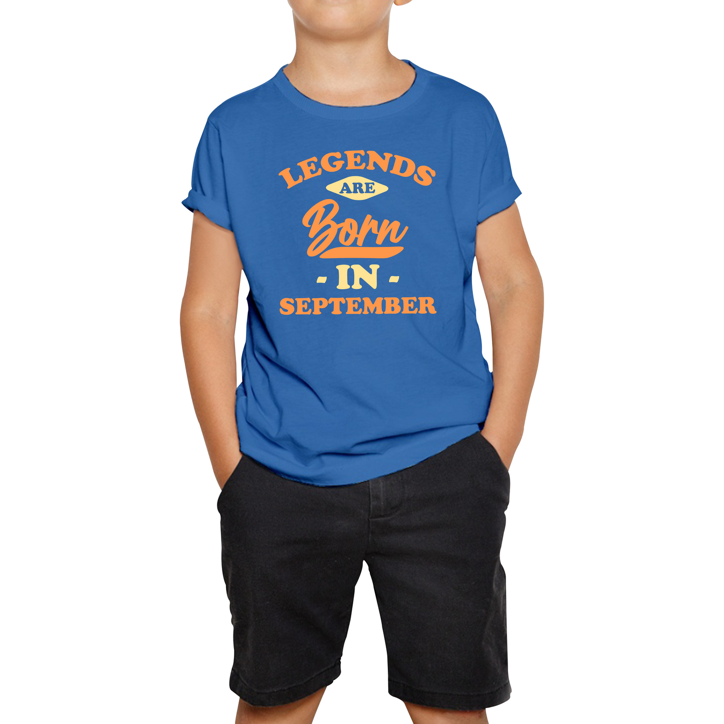 Legends Are Born In September Funny September Birthday Month Novelty Slogan Kids Tee