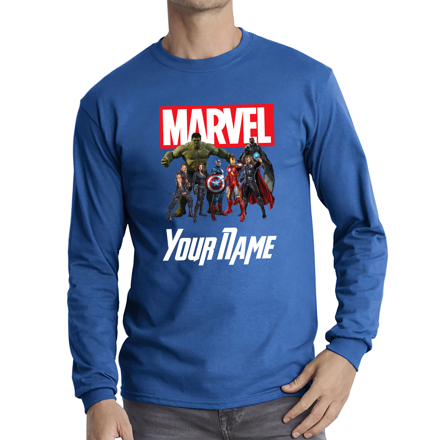 Personalised Marvel Avengers Superheroes Team T Shirt