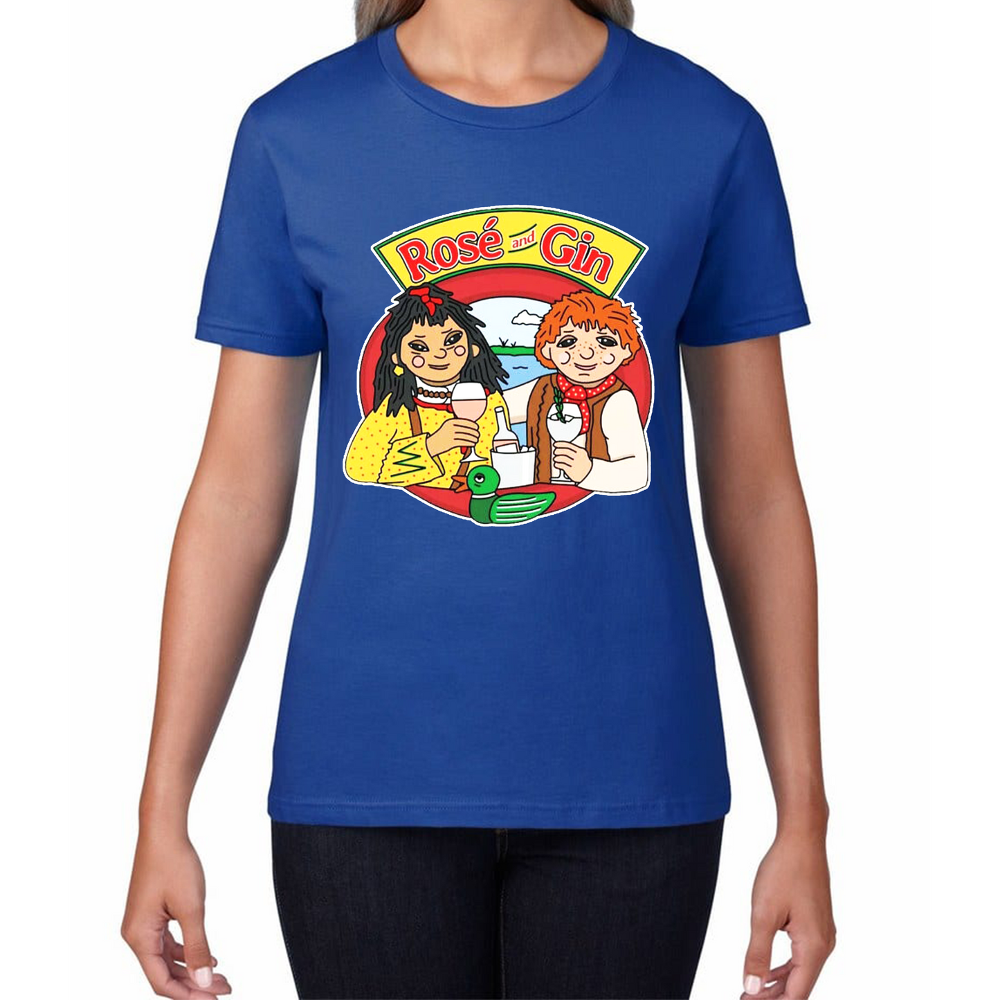 Rosé and Gin Funny 90's TV Show Rosie and Jim Boat Wine T Shirt