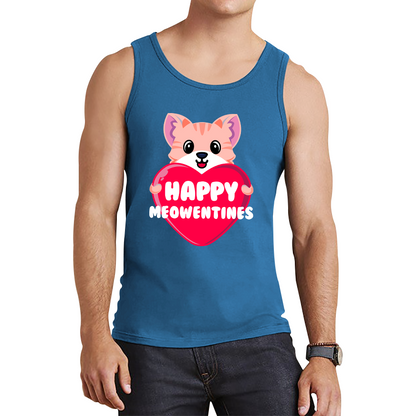 Happy Meowentines Meowy Valentine Funny Cute Cat Lover Valentine Day Tank Top