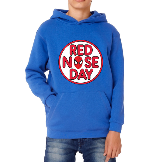 Spiderman Face Red Nose Day Hoodie