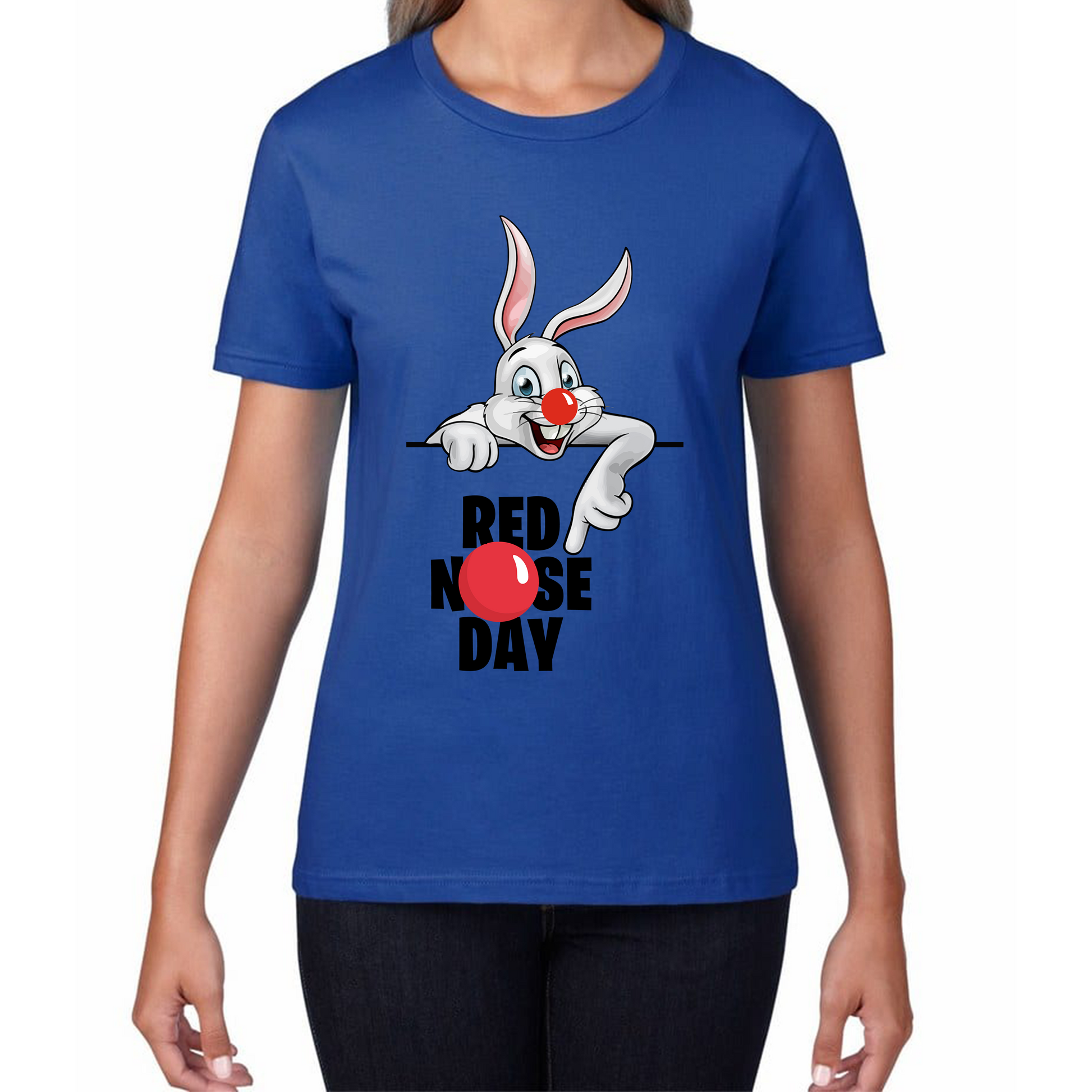 White Bunny Red Nose Day T Shirt