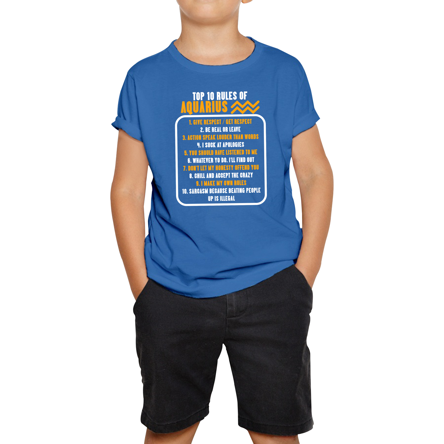 Top 10 Rules Of Aquarius Horoscope Zodiac Astrological Sign Facts Traits Give Respect Get Respect Birthday Present Kids Tee