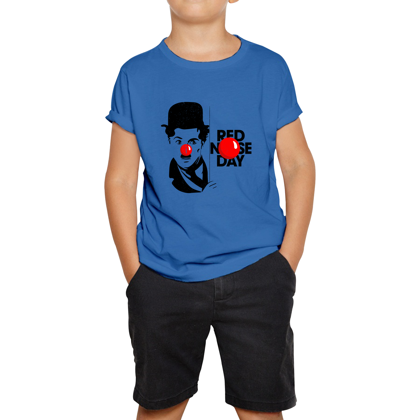 Charlie Chaplin Red Nose Day T Shirt