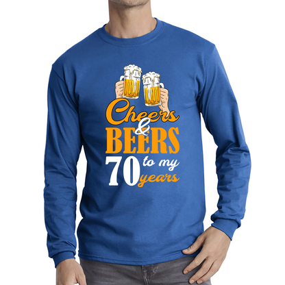 Cheers & Beers To My 70th Years Funny Birthday T Shirt