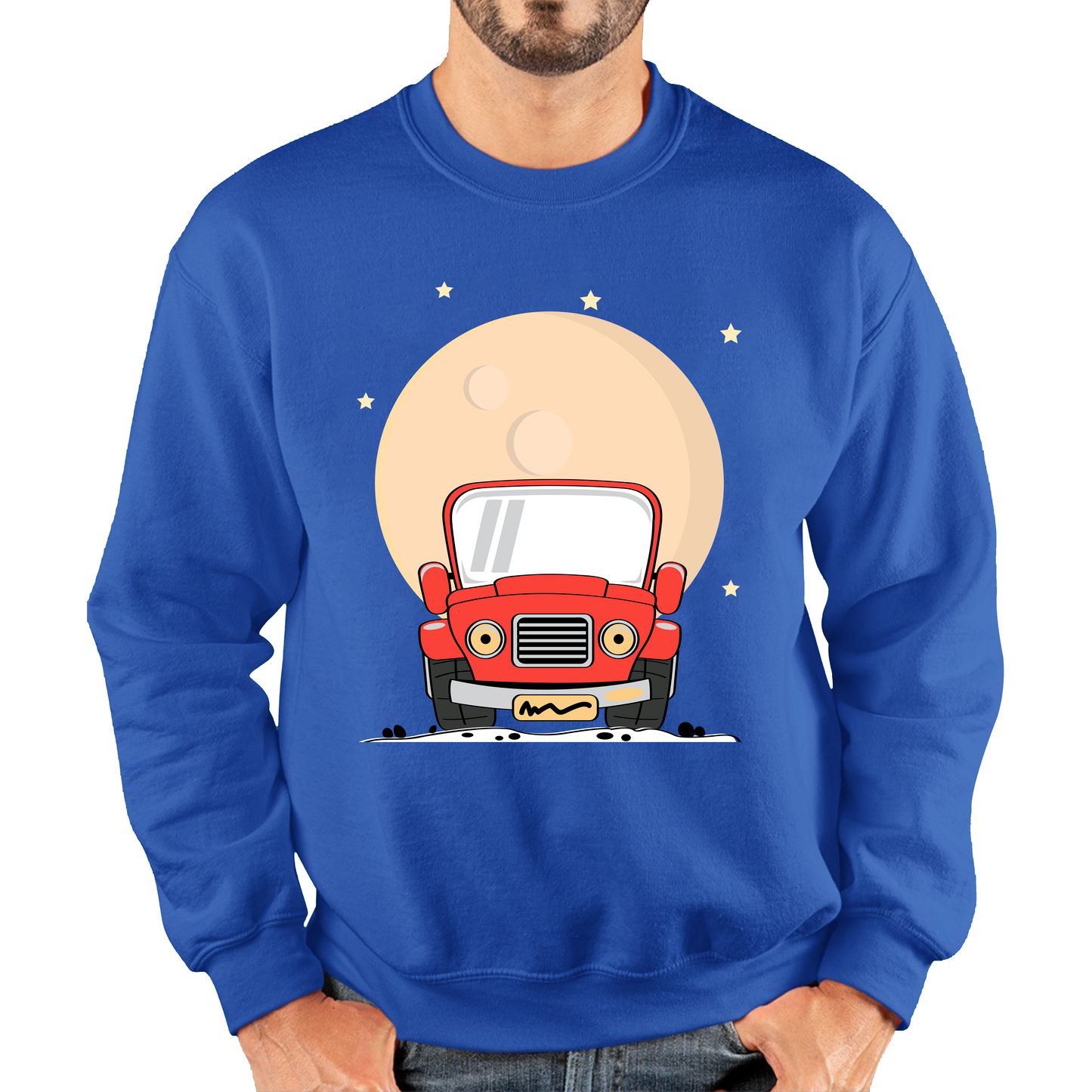 Monster Truck Over The Moon Vintage Truck Moon Unisex Sweatshirt