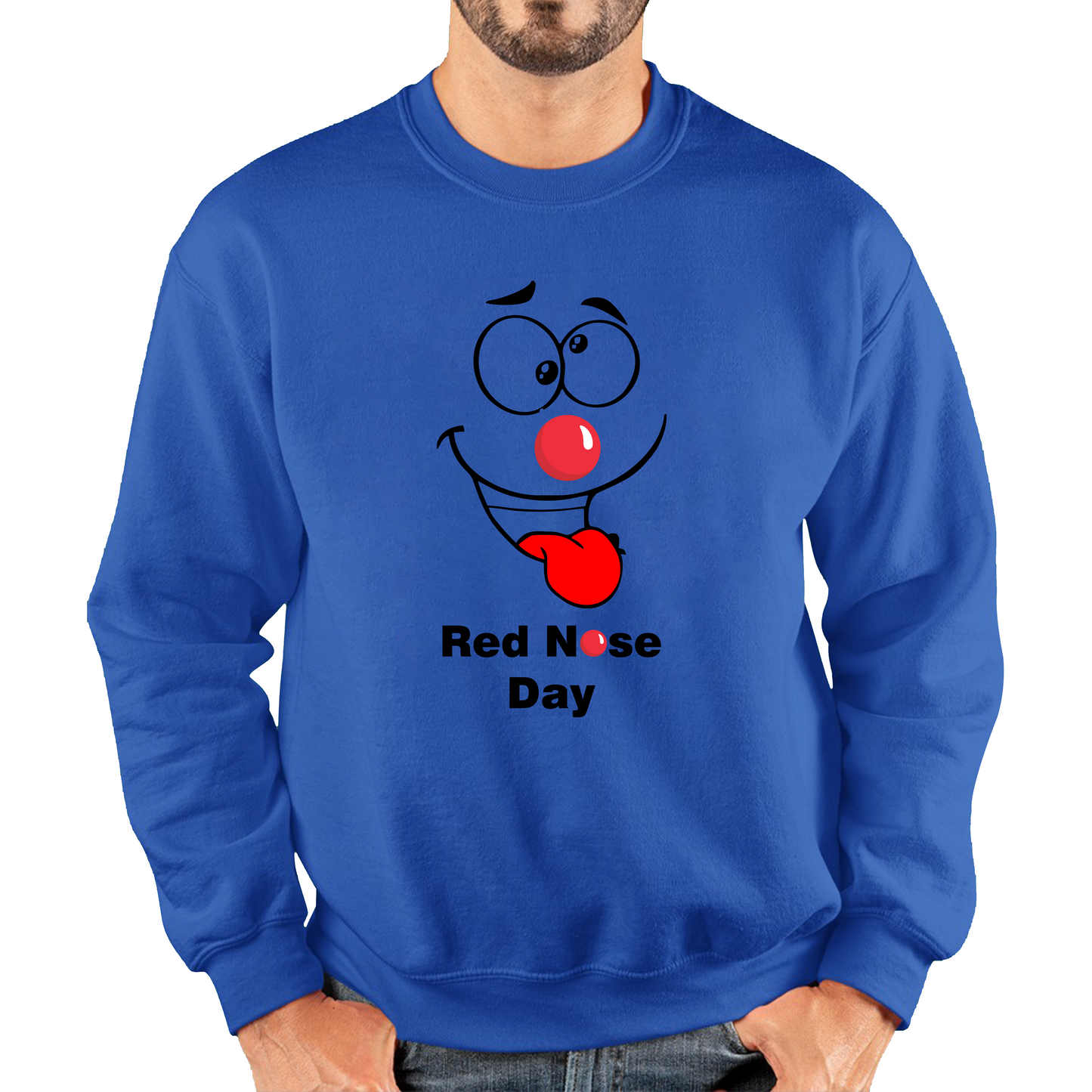 Naughty Emoji Face Red Nose Day Sweatshirt