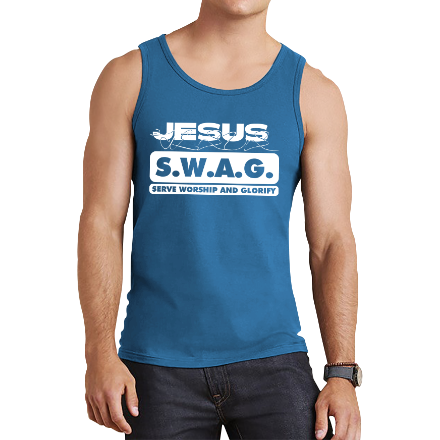 Jesus SWAG Serve Worship and Glorify Faith Religious Christian Jesus Swag Tank Top