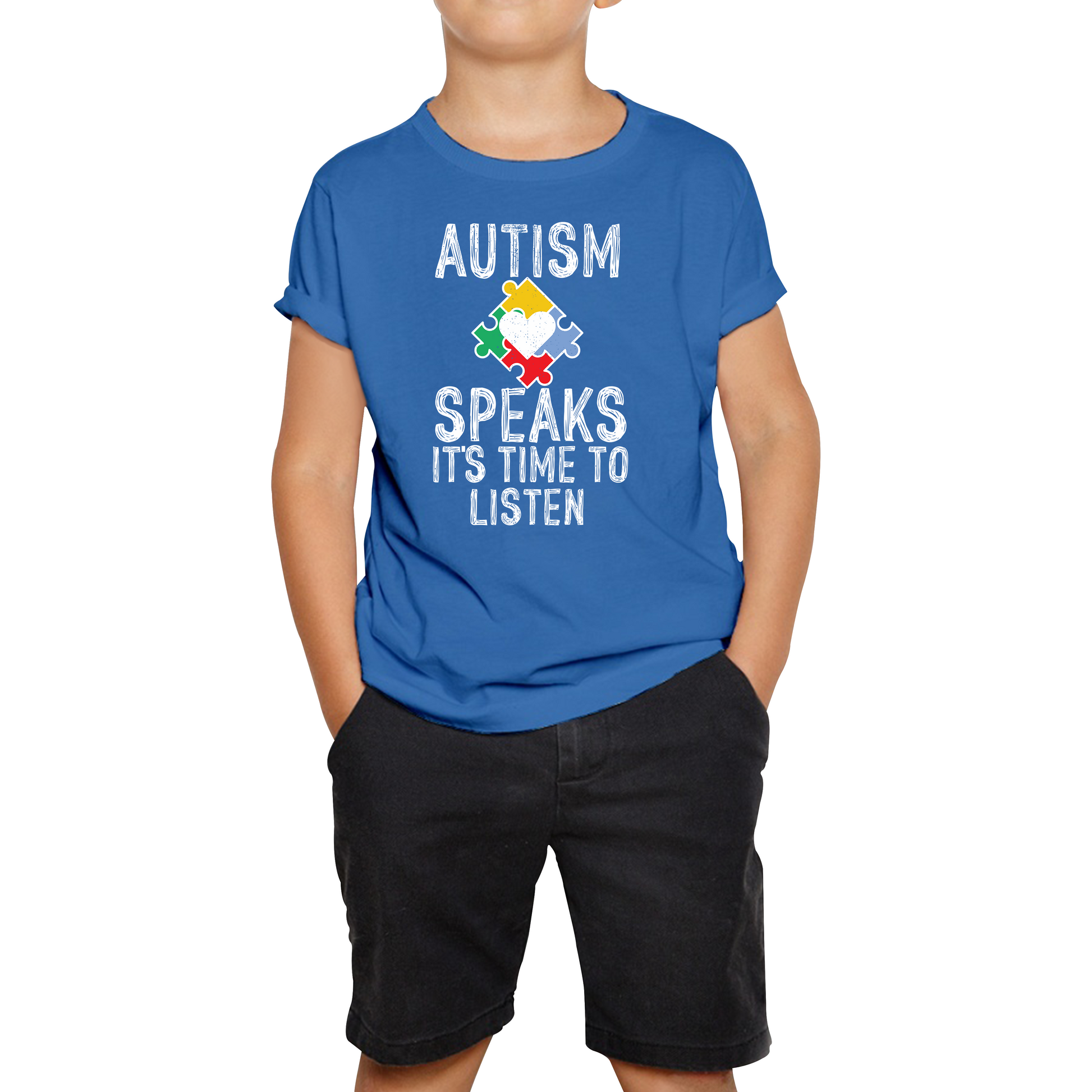 Autism Speaks It's Time To Listen Puzzle Piece T Shirt