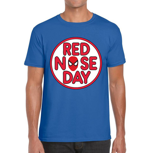 Spiderman Face Red Nose Day T Shirt