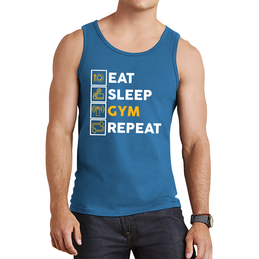 Eat Sleep Gym Repeat Funny Workout Tank Top