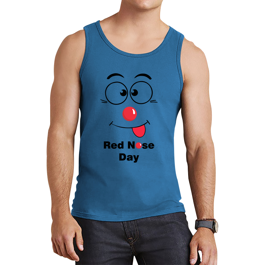 Funny Emoji Face Red Nose Day Tank Top