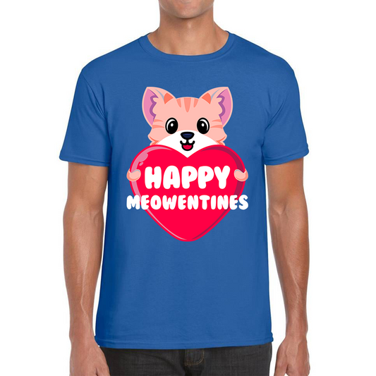 Happy Meowentines Meowy Valentine Funny Cute Cat Lover Valentine Day Mens Tee Top