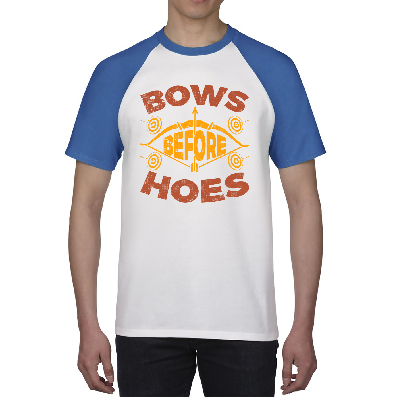 Bows Before Hoes Raglan Shirt Bow And Arrow Lover Funny Hunter Baseball T Shirt