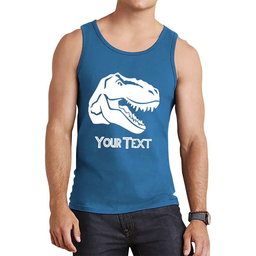 Personalised Dinosaur T-Rex Roaring Face Your Text Tyrannosaurus Rex Dino Tank Top