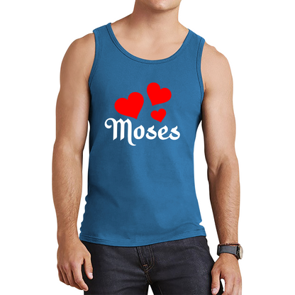 Moses Hearts Religions Prophet Jewish Founder Of Monotheistic Belief Tank Top