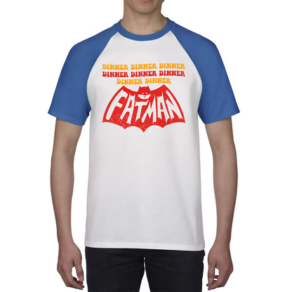 Dinner Dinner Fatman Raglan Shirt Superhero Batman Inspired Funny Novelty Comic Parody Baseball T Shirt