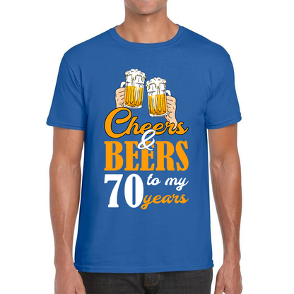 Cheers & Beers To My 70th Years Funny Birthday T Shirt