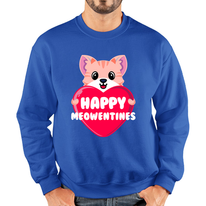 Happy Meowentines Meowy Valentine Funny Cute Cat Lover Valentine Day Unisex Sweatshirt