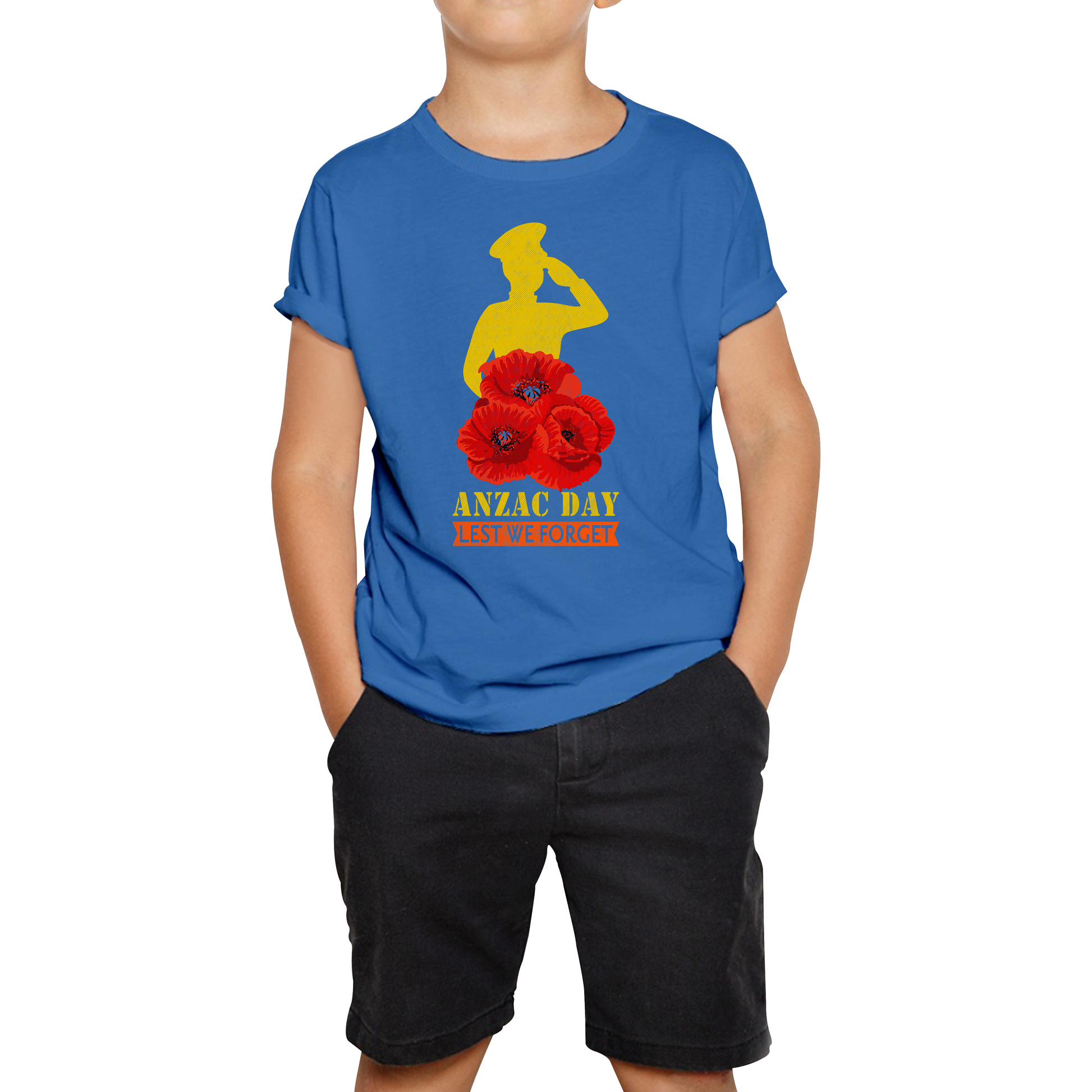 Anzac Day Lest We Forget Poppy Flowers British Veteran T Shirt