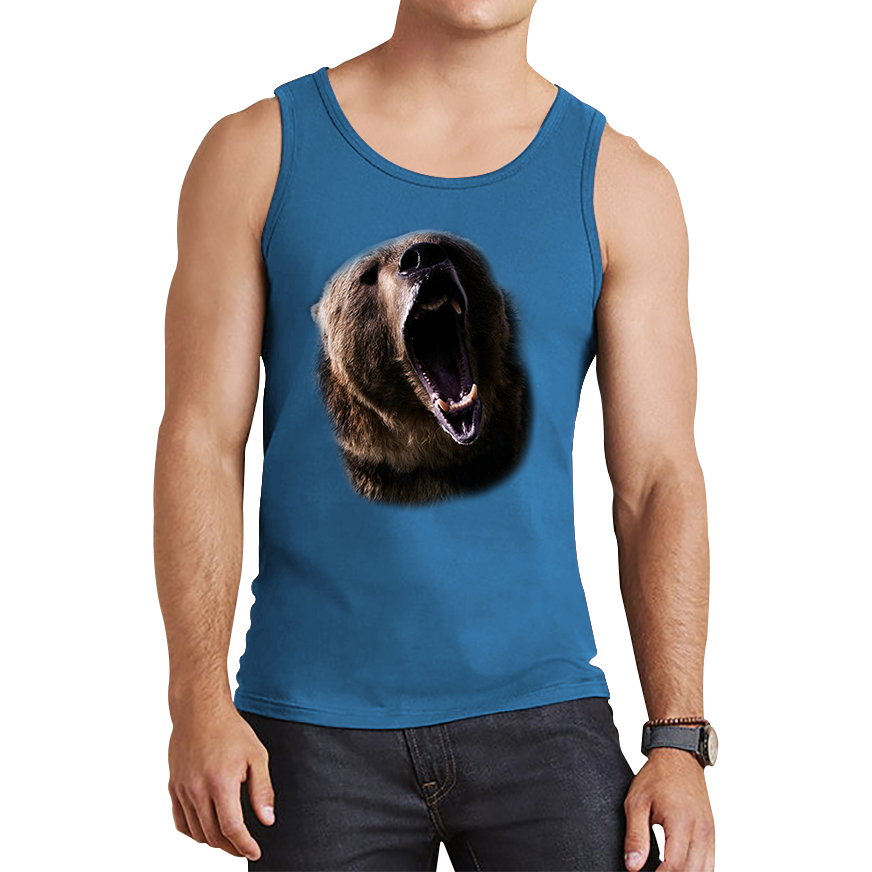 Grizzly Bear Roaring Face Tank Top