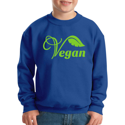 Vegan Logo Green V Leaf Sweatshirt