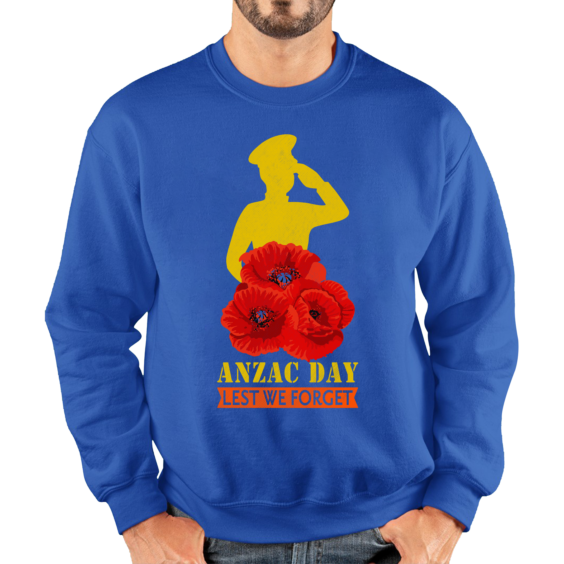 Anzac Day Lest We Forget Poppy Flowers British Veteran Sweatshirt