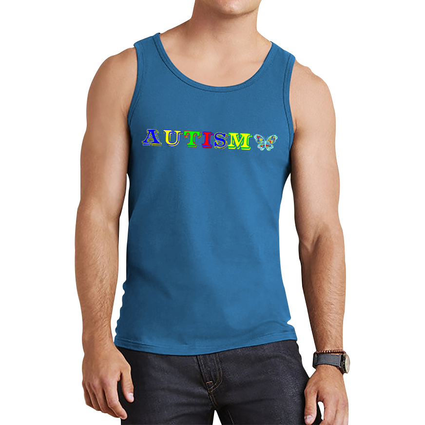 Autism Awareness With Butterfly Tank Top