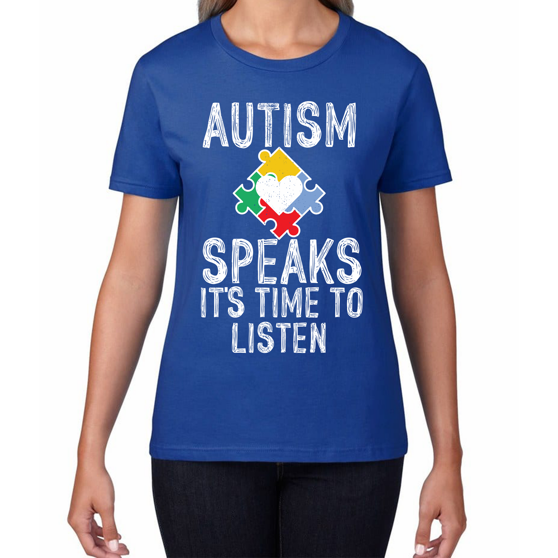 Autism Speaks It's Time To Listen Puzzle Piece T Shirt