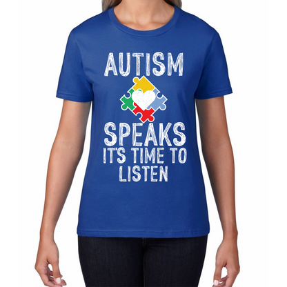 Autism Speaks It's Time To Listen Puzzle Piece T Shirt