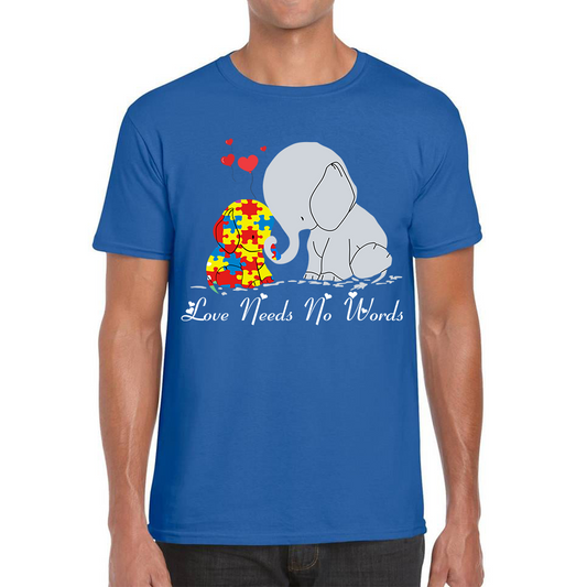 Love Needs No Words Elephant Autism Awareness T Shirt