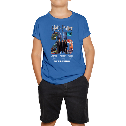 Harry Potter 25th Anniversary Thank You For The Magic World Signature Popular TV Show Series Kids T Shirt