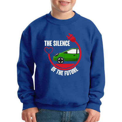 The Silence Of the Future Funny Heart Electric Futuristic Car Kids Jumper