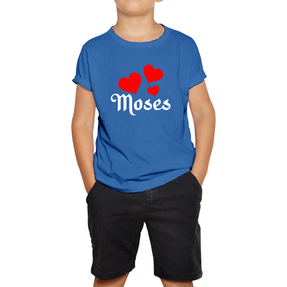 Moses Hearts Religions Prophet Jewish Founder Of Monotheistic Belief Kids Tee