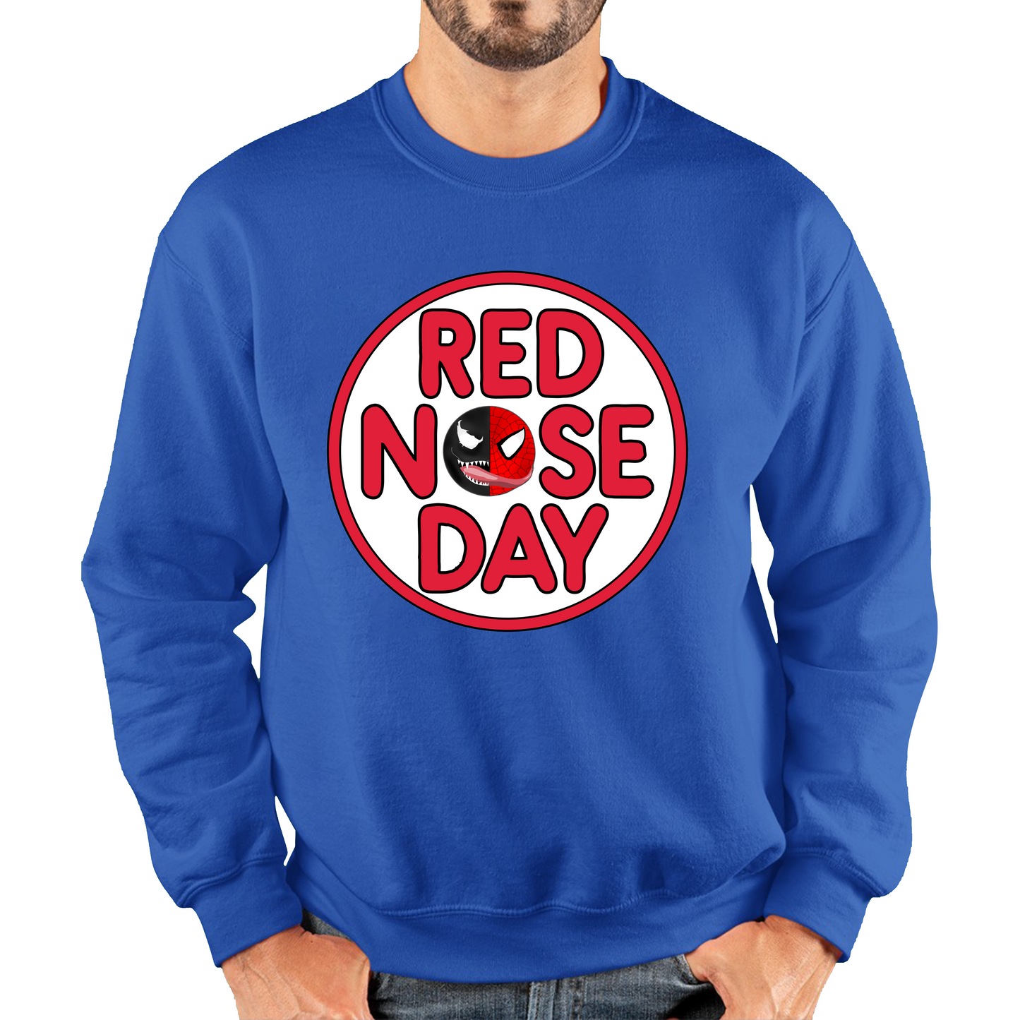 Marvel Venom Spider-man Red Nose Day Sweatshirt. 