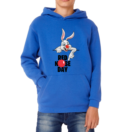 White Bunny Red Nose Day Hoodie