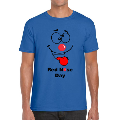 Naughty Emoji Face Red Nose Day T Shirt. 