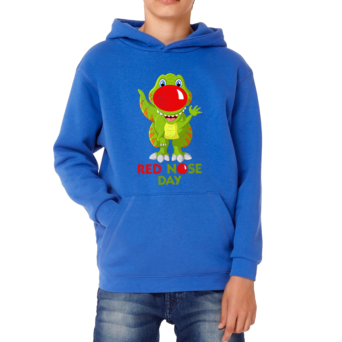 Funny Dinosaur Red Nose Day Hoodie