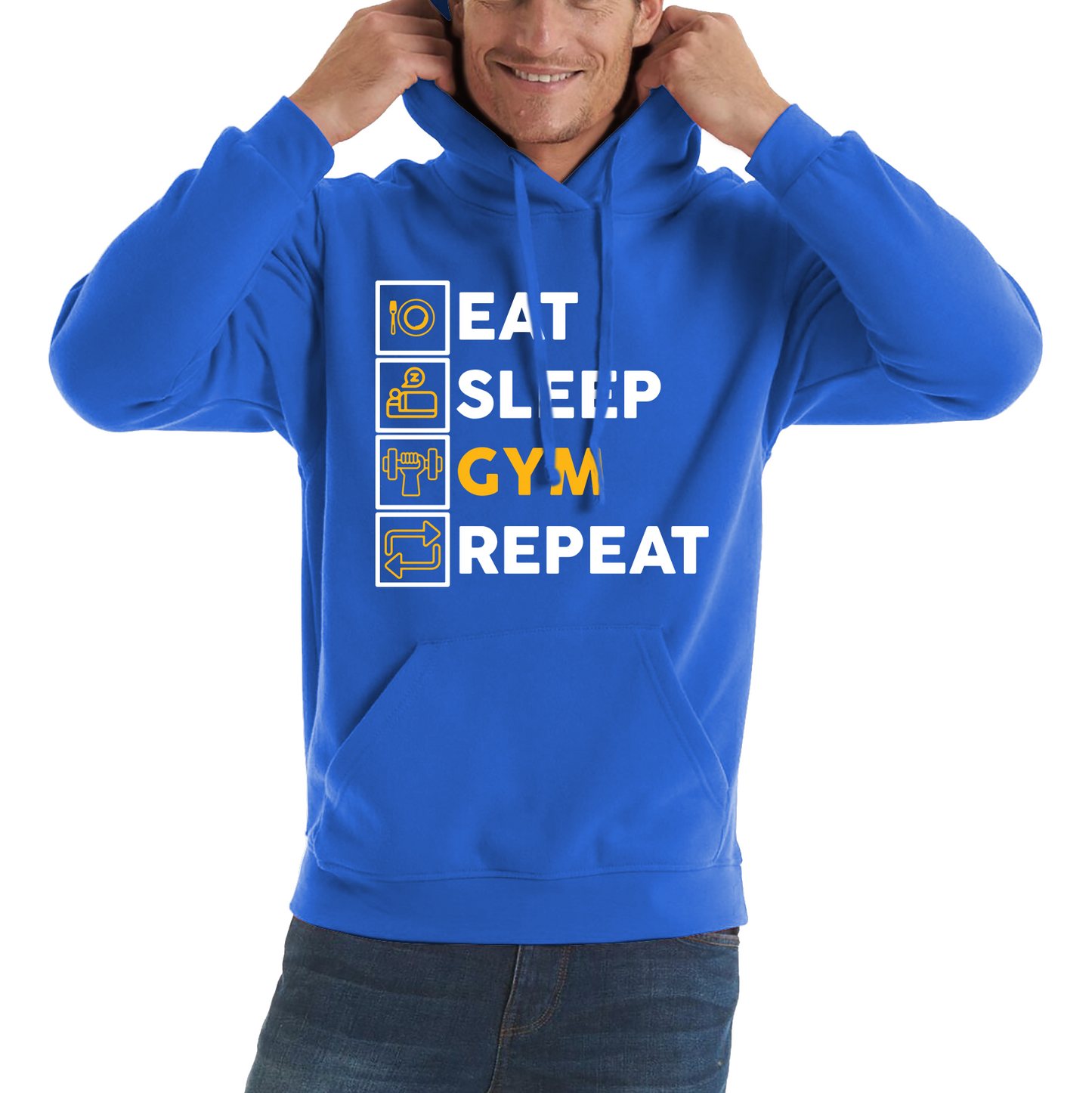 Eat Sleep Gym Repeat Funny Workout Hoodie